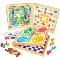 Jeujura Spielebox mit 50 Spielen aus Holz