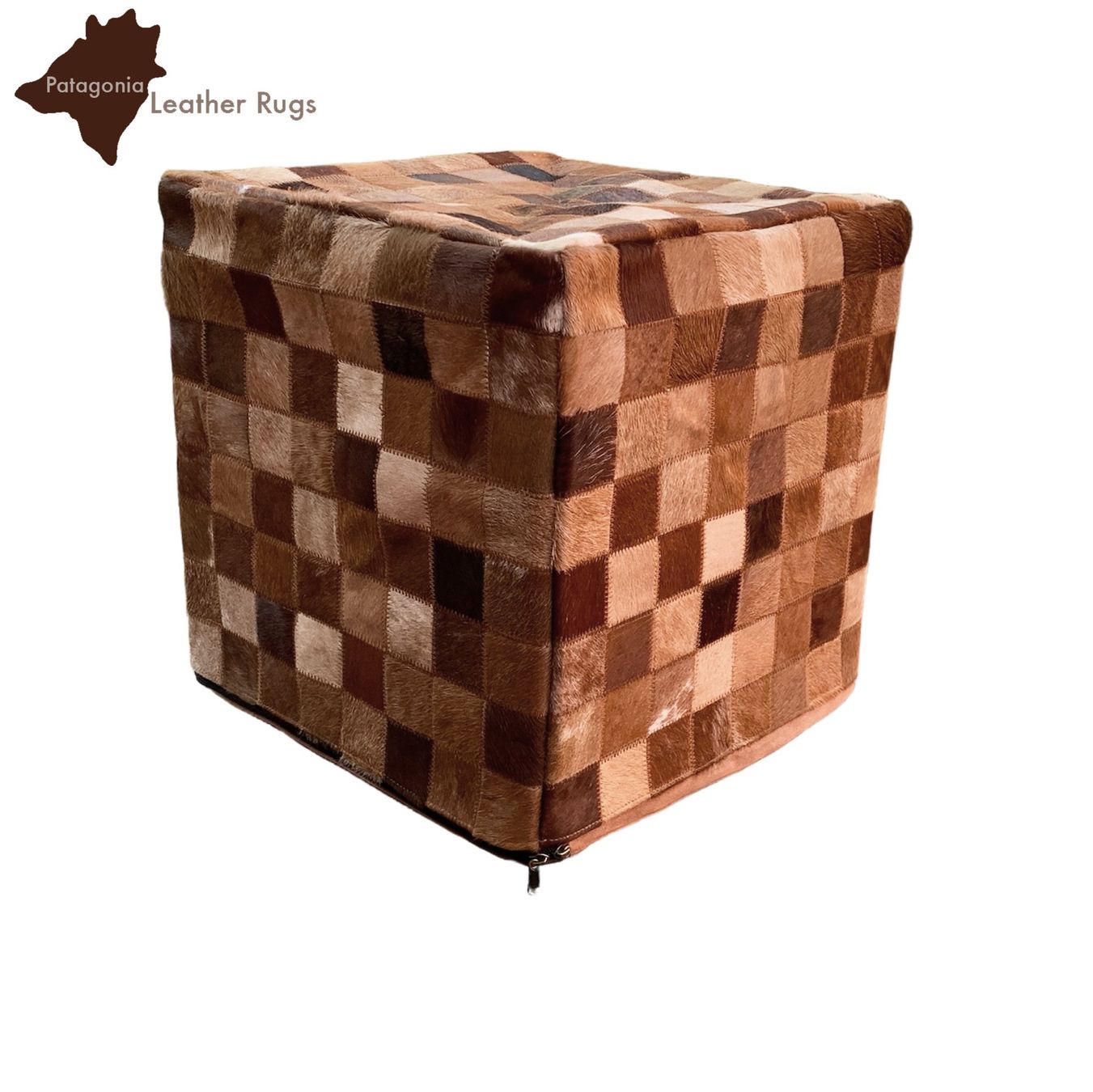 Sgabelli: Kuhfell Hocker patchwork – Nuovo e nell'imballaggio originale da Arbedo venduto da patagonialeatherrugs 3