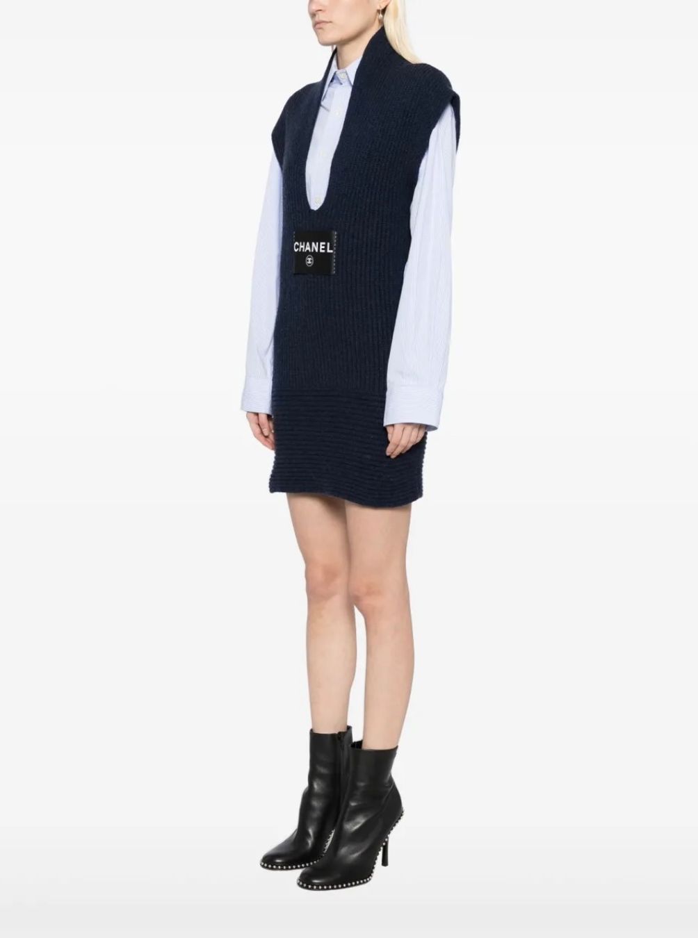 Chanel Vestiti: Chanel 2008 Strickkleid mit Logo, Gr.38 – Usato da Zürich venduto da NNK28 1