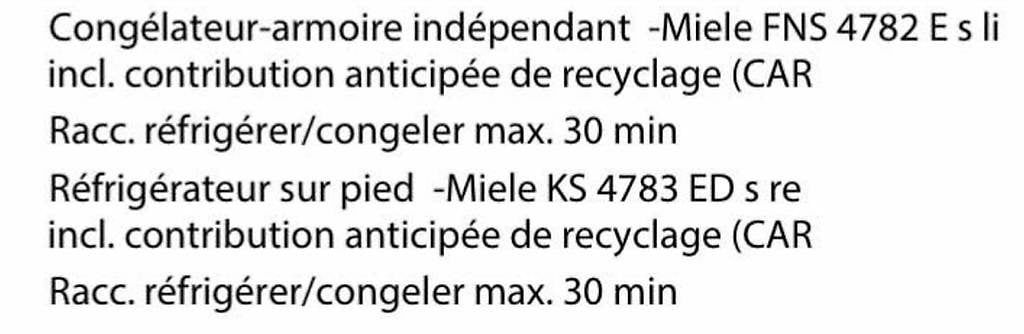 Miele Frigoriferi: Frigidaire et congélateur Miele – Usato da Vétroz venduto da miss04 2