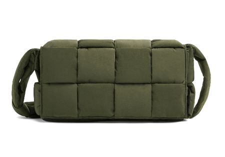 Elegante REKEN MAAR Umhängetasche, gesteppt, Khaki/Olive