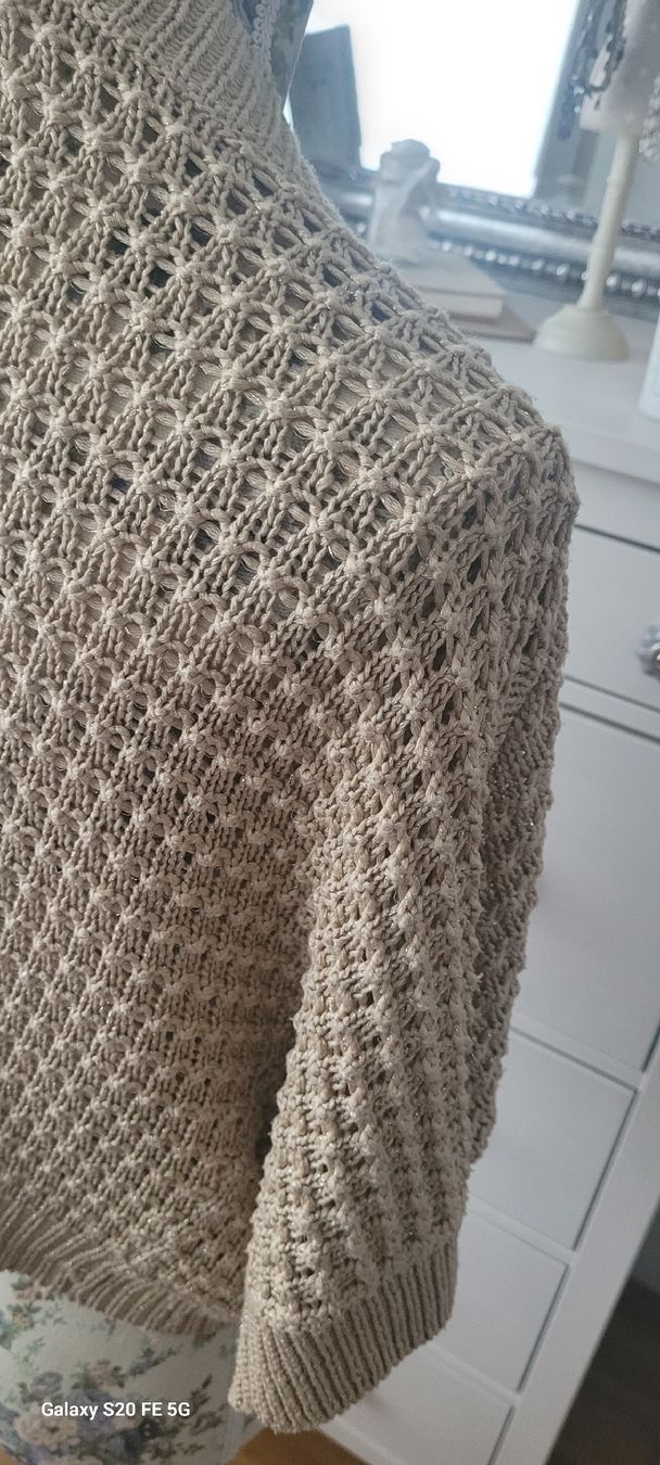 H&M Bolero: Strickjacke Cardigan Beige mit Glitzer Gr.L – Usato da Oberaach venduto da Svea11 4