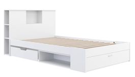 Bett Holz MADELYN mit Stauraum und Schublade 120 x 200 cm