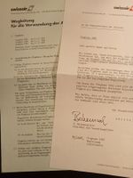 Swissair Wegleitung für Aktionär-Flugbons -  Sammlerstück!