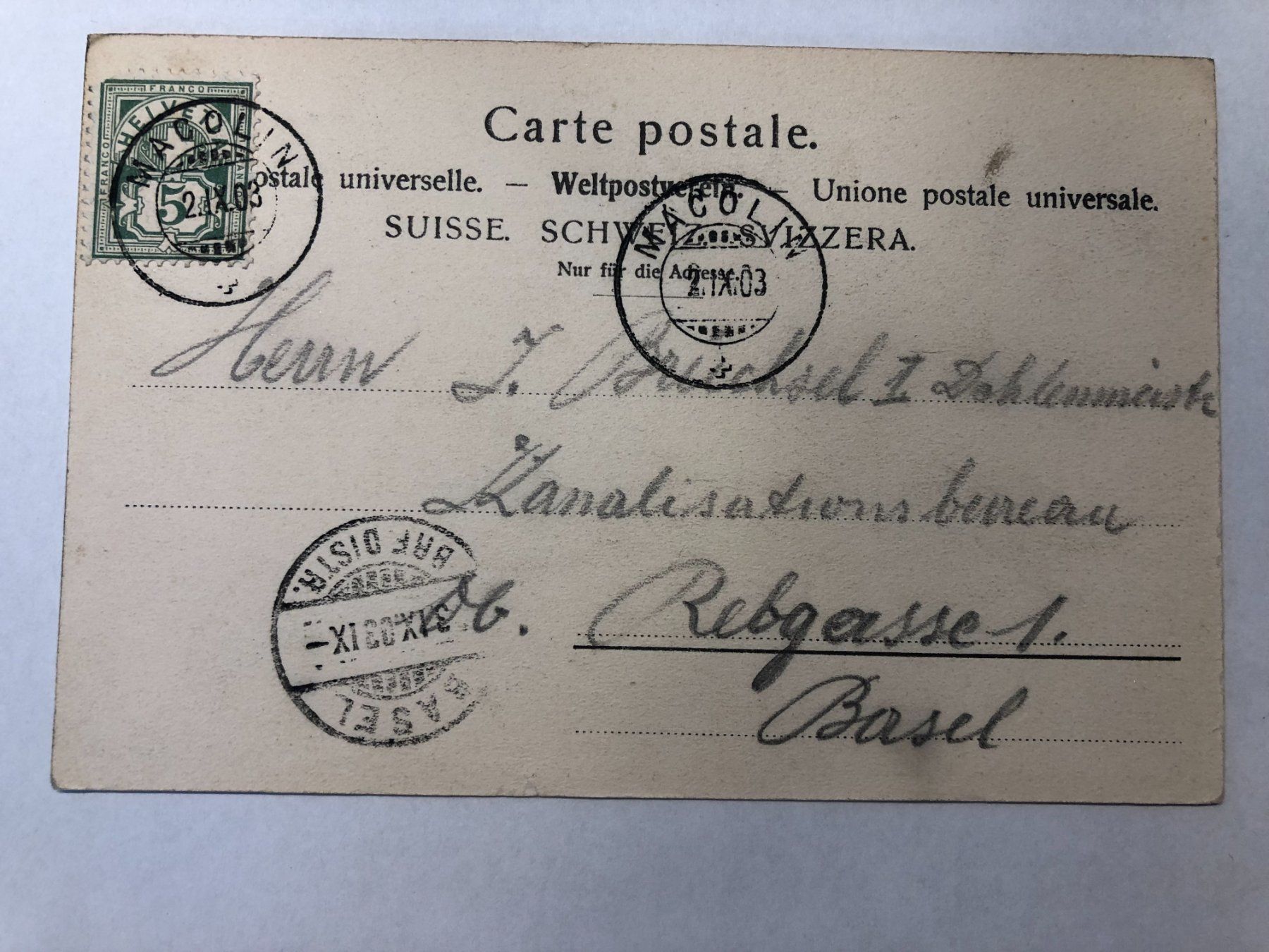 Ansichtskarten: Controllgebäude Biel 1903 – Gebraucht aus Pfäffikon ZH von Waltoversand 1