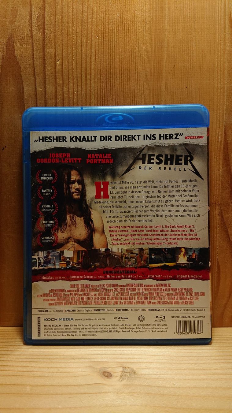 Tous les DVDs: HESHER der Rebell Blu-Ray mit Joseph Gordon-Levitt – D'occasion à Wilderswil par Exebub 1