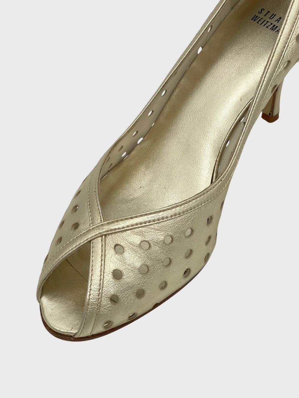 Stuart Weitzman Damenschuhe: Stuart Weitzman Peep Toe Pump EU 41.5 Metallic – Gebraucht aus Zürich von shoe_shop 5