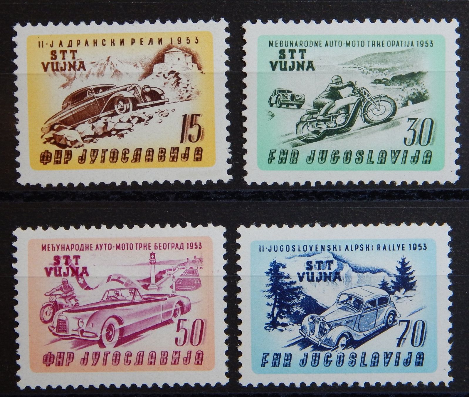 Tutti i francobolli: Triest B Kat. 98-101 ** 1955 Kat. 5 Euro – Usato da Zürich venduto da Muehlekauf