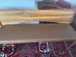Sitzbank aus Holz und Leder Gratis 