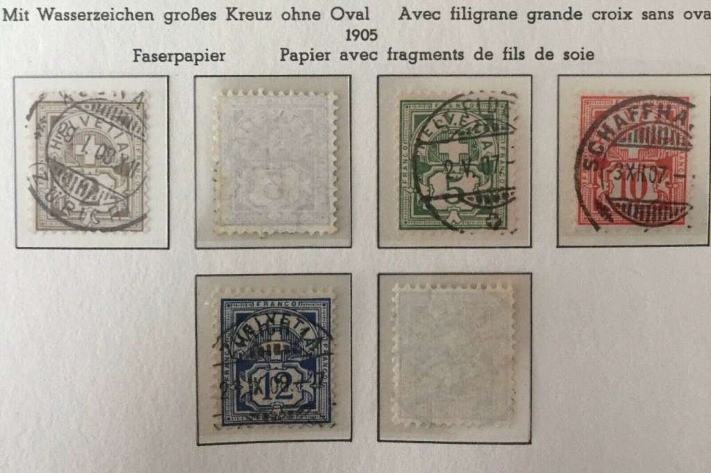 Alle Briefmarken: Ziffermuster 1906 Satz gestempelt, Lot 1 – Gebraucht aus Frauenfeld von Interessent1 1