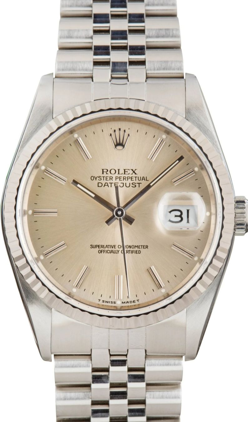 ROLEX DATEJUST 36MM STAHL/WEISSGOLD FULL SET (Gebraucht