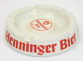 Grosser Aschenbecher aus Porzellan « Henniger Bier » Ø-22cm