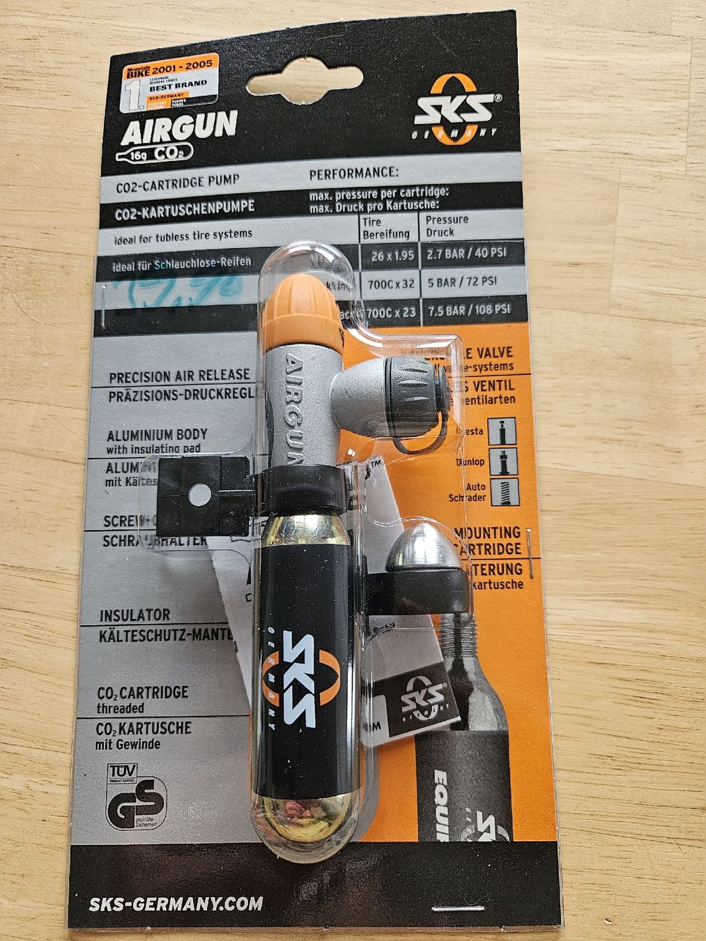 Sks Pompe: Airgun 16g CO2 Kartuschenpumpe – Nuovo e nell'imballaggio originale da Niedergösgen venduto da Sabina6355
