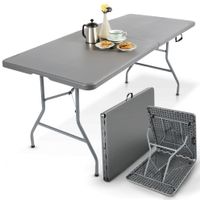 Arebos Klapptisch 180 cm Antrazhit