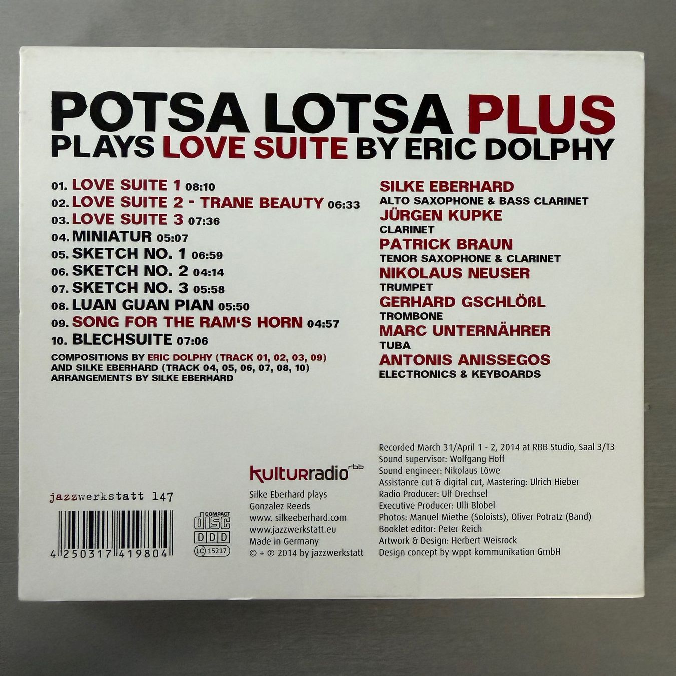 CD: Potsa Lotsa Plus Love Suite by Eric Dolphy (CD) Unternährer – Usato da Zug venduto da Mirare9 7