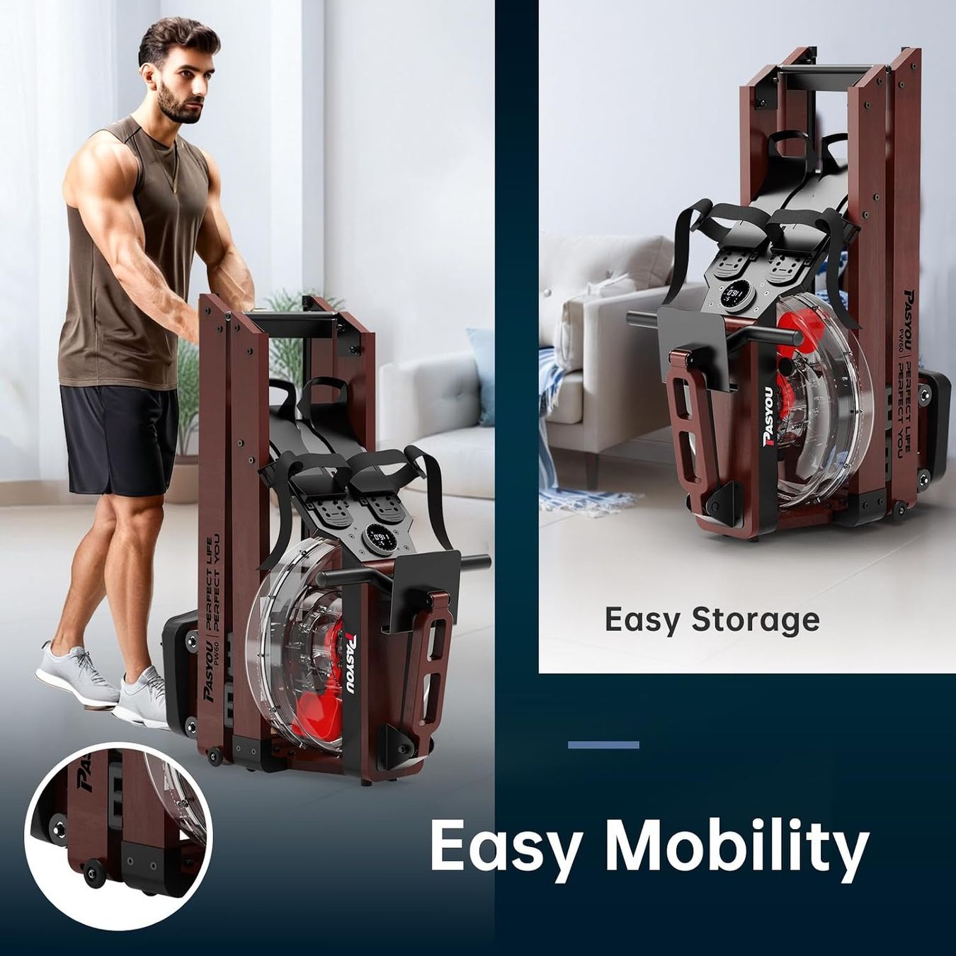 Hometrainer: Rudergerät Wasser Eiche klappbar Bluetooth 150 kg – Neu und originalverpackt aus Schaffhausen von Alpenfund23 7