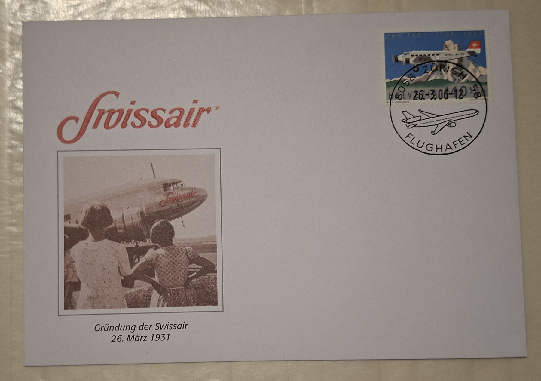 Tutti i francobolli: Gründung der Swissair 26.03.1931 – Usato da Balgach venduto da SIMEON27