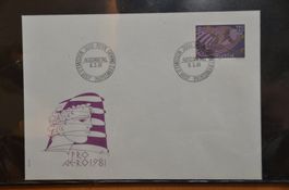 Briefmarken auf Briefe (10 Briefe).