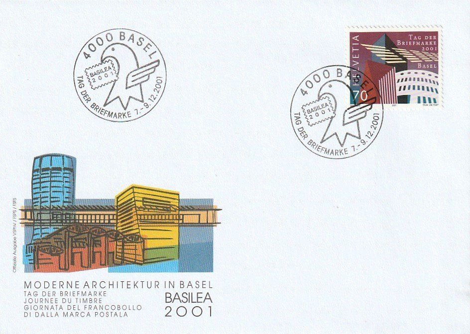 Tutti i francobolli: Tag der Briefmarke 2001 Basel,  Umschlag – Usato da Aarburg venduto da Aare10