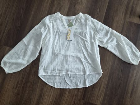 ONLY Bluse, weiss, Organic Cotton, Grösse L, Neu!