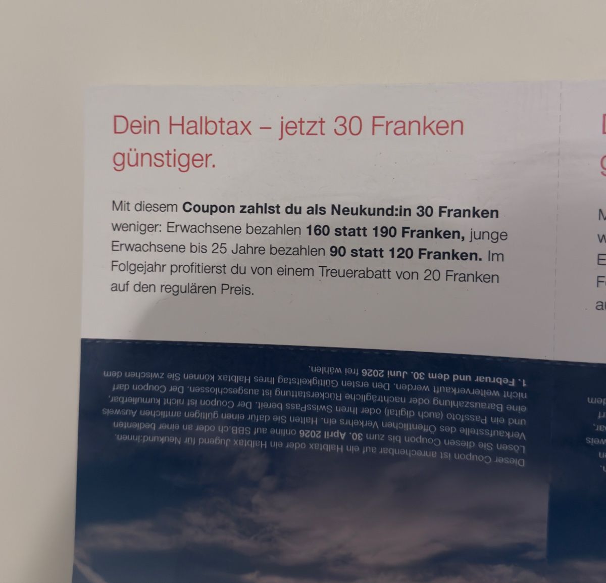 SBB/CFF/FFS Buoni: SBB Halbtax Gutschein – Nuovo e nell'imballaggio originale da Landquart venduto da Fisch0004