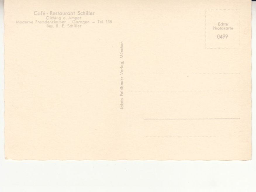 Cartes postales: Olching, Cafe Restaurant Schiller, ca. 1950 – D'occasion à Bürglen TG par StampGraf 1