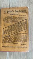 Antikes Buch "Patzen's Hausfreund" von 1899 Rarität!