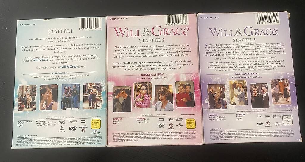 Tutti i DVDs: Will & Grace Staffeln 1-3 DVD – Usato da Basel venduto da Oleander40 1