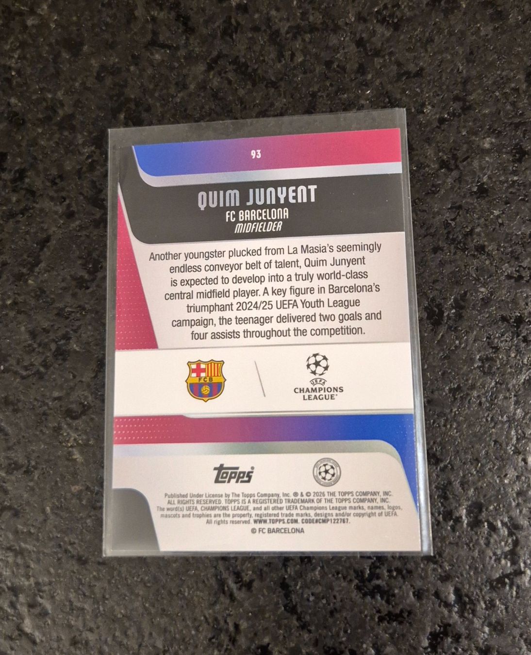 Topps Carte collezionabili: Quim Junyent RC /250 - Barcelona - Topps – Nuovo (secondo la descrizione) da Burg AG venduto da Danoe 1