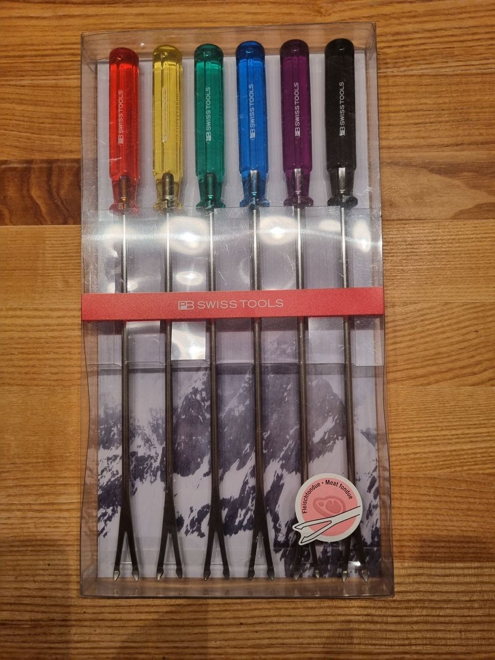 Forchette: 6 Fleisch Fonduegabeln PB Swiss Tools – Nuovo e nell'imballaggio originale da Ibach venduto da Muoatahirsch 1