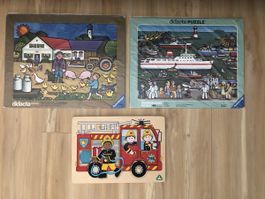 Ravensburger Puzzle Bauernhof Schiff Holzpuzzle Feuerwehr
