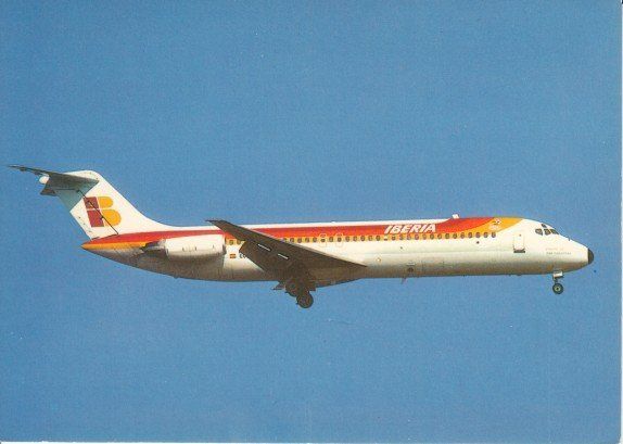 Cartoline postali: McDonnell Douglas Dc-9, Iberia – Usato da Zuerich venduto da OceanLinerPostcards
