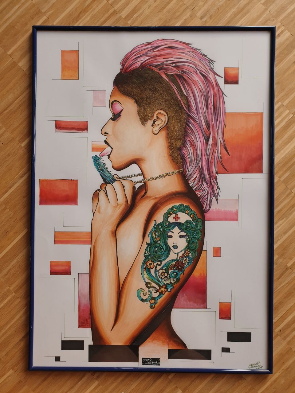 Gemälde: Original Skin Diamond Illustration Artwork Sweedgraffixx – Neu (gemäss Beschreibung) aus Urnäsch von Nakamotix 3