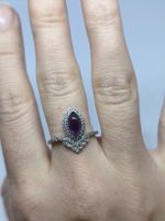 Echter Amethyst Ring Silber 925 und kleinen Steinen verstell