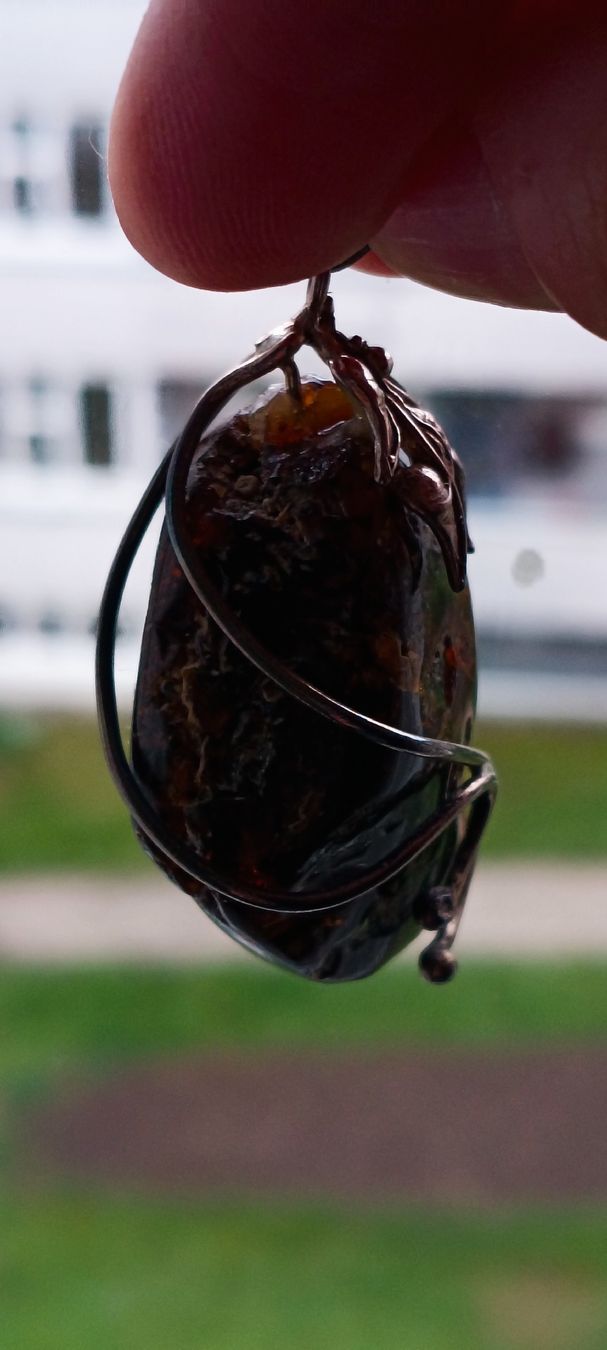 Ciondoli: Baltic Amber "Slag" Pendant in Sterling Silver Mount – Nuovo (secondo la descrizione) da Zürich venduto da cat_9cvz 3