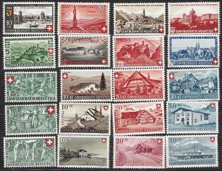 Tutti i francobolli: pp 1942-1947 kpl. *** – Nuovo (secondo la descrizione) da Lausanne venduto da Whorvath