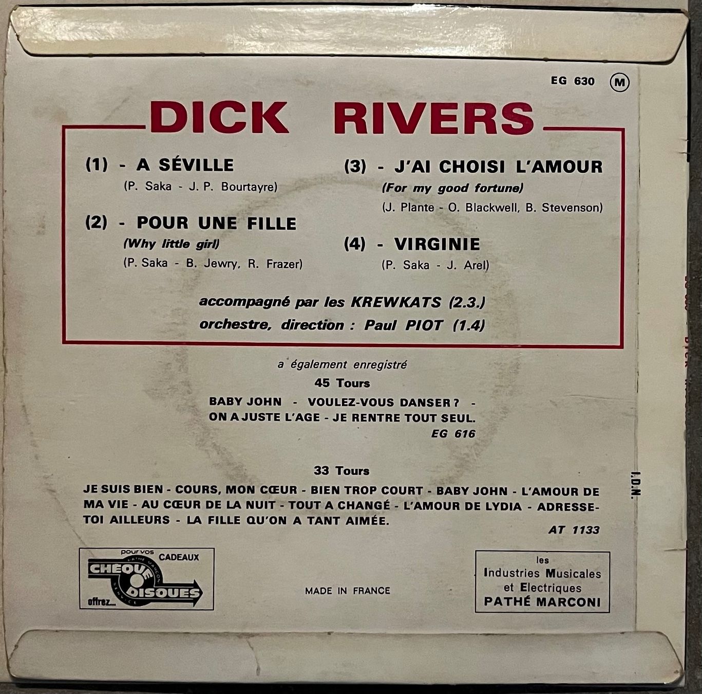 Schallplatten: DICK RIVERS - A SEVILLE – Gebraucht aus Bussigny von vinyl-pas-cher 1
