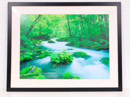 Poster - Japan Oirase Wandbild Holzrahmen