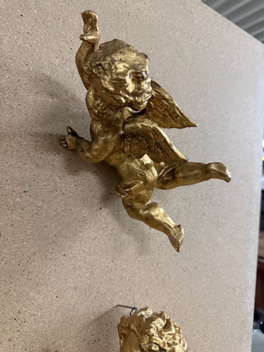 Statuette: Goldige Deko-Engel, 4 Stk., Barock Stil – Usato da Strengelbach venduto da RaenAntikDesign 4