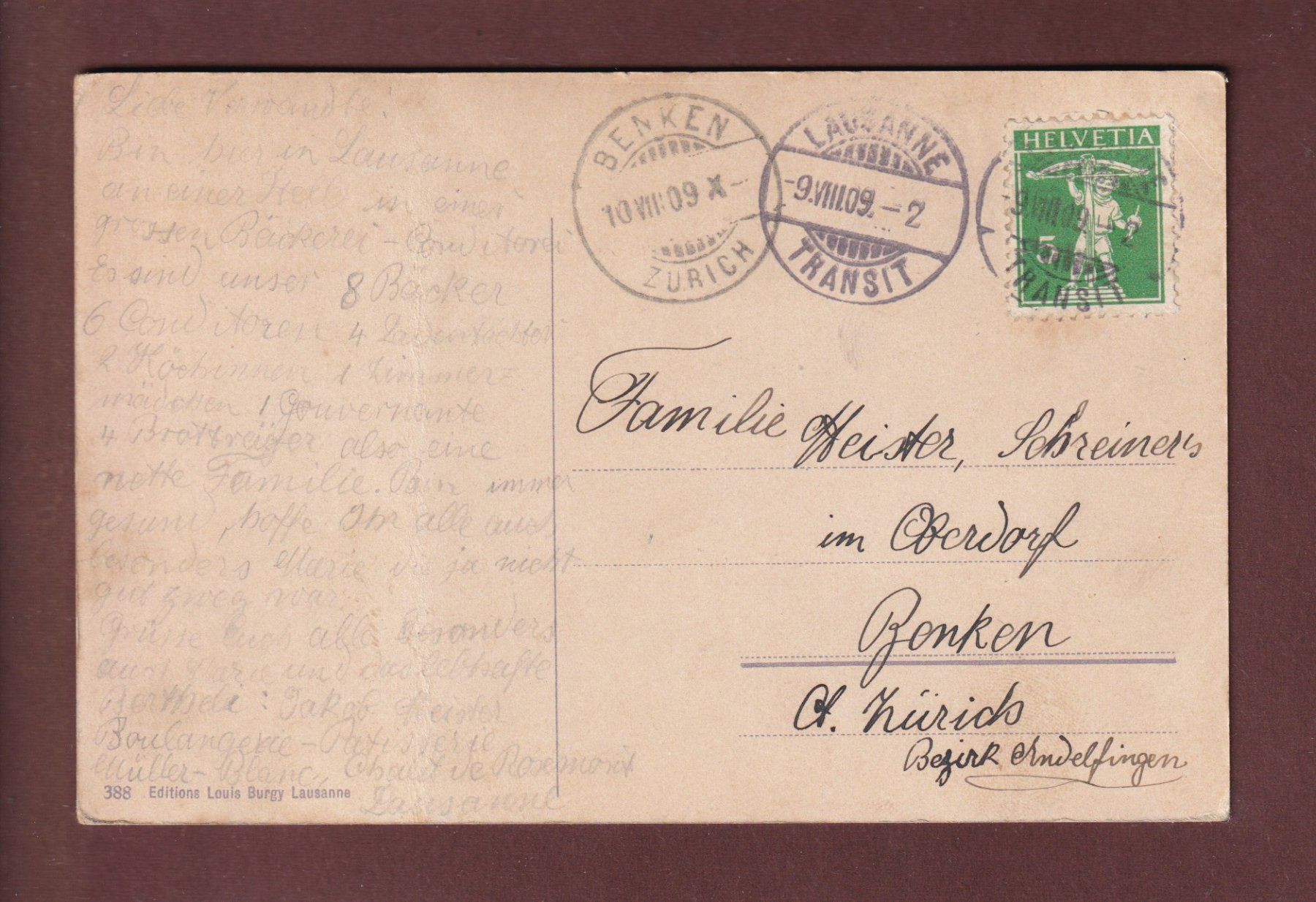 Cartoline postali: LAUSANNE - Flon - Grand Pont - 1909 – Usato da Pully venduto da nicecards 1