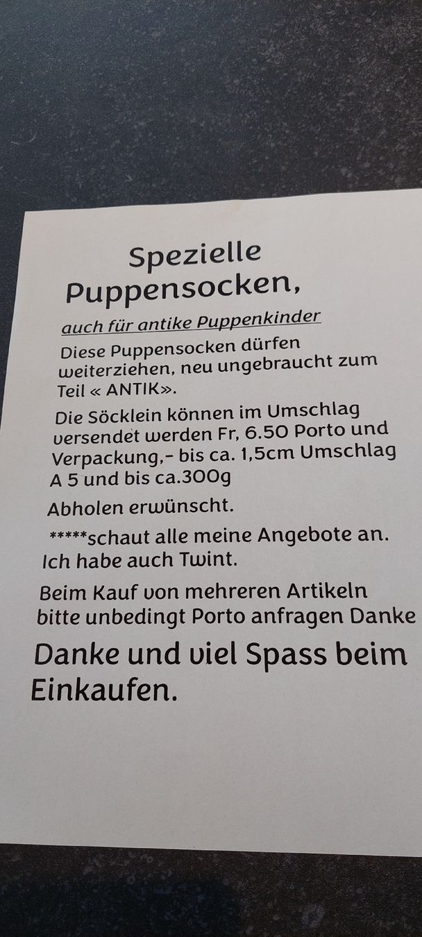 Puppen: 2Paar neue Puppensocken – Neu (gemäss Beschreibung) aus Muri AG von nindo1 6