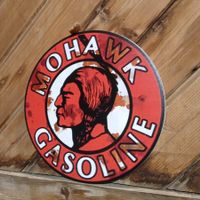 Blechschild Mohawk Gasoline vintage style ca. 30cm Indian