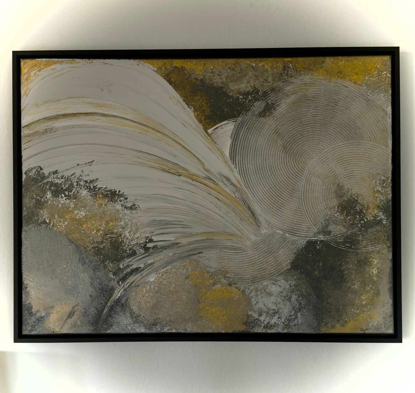 Dipinti: Abstraktes Bild, Leinwand, neu!Acryl und Strukturpaste.60x80 – Nuovo e nell'imballaggio originale da Hochdorf venduto da lan_lp98