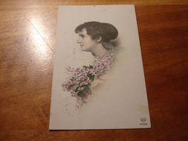 Kitschkarte "Frauengesicht", 1917, koloriert, o Laupen