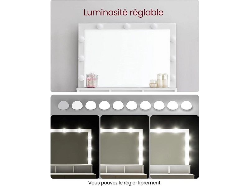Schminktische: Coiffeuse blanche avec miroir – Neu (gemäss Beschreibung) aus Sorens von purpureta 3