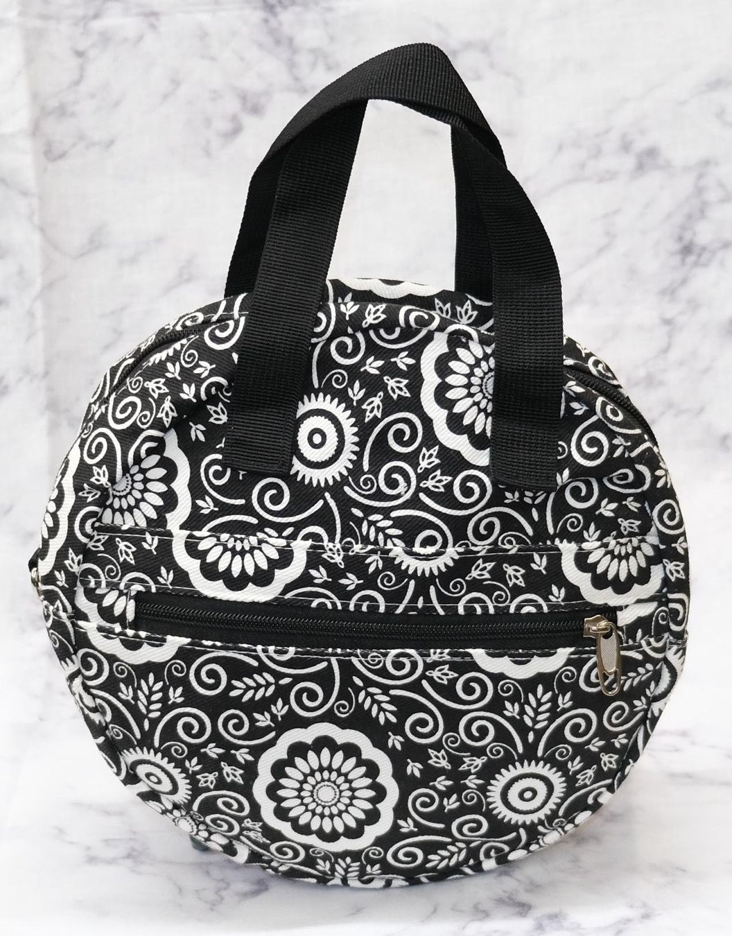 Borse da donna: Runde Tasche als Handtasche oder Umhängetasche, aus Stoff – Nuovo (secondo la descrizione) da Zürich venduto da Masala-Oase 2