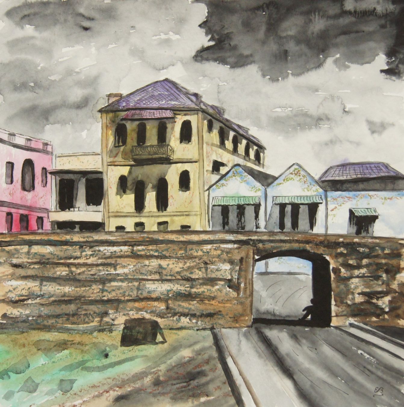 Gemälde: Aquarell: The wall – Neu (gemäss Beschreibung) aus Fribourg von erw_68dx