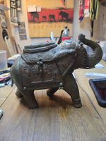 Antiker Elefant Messing Metall 22 cm hoch (D)