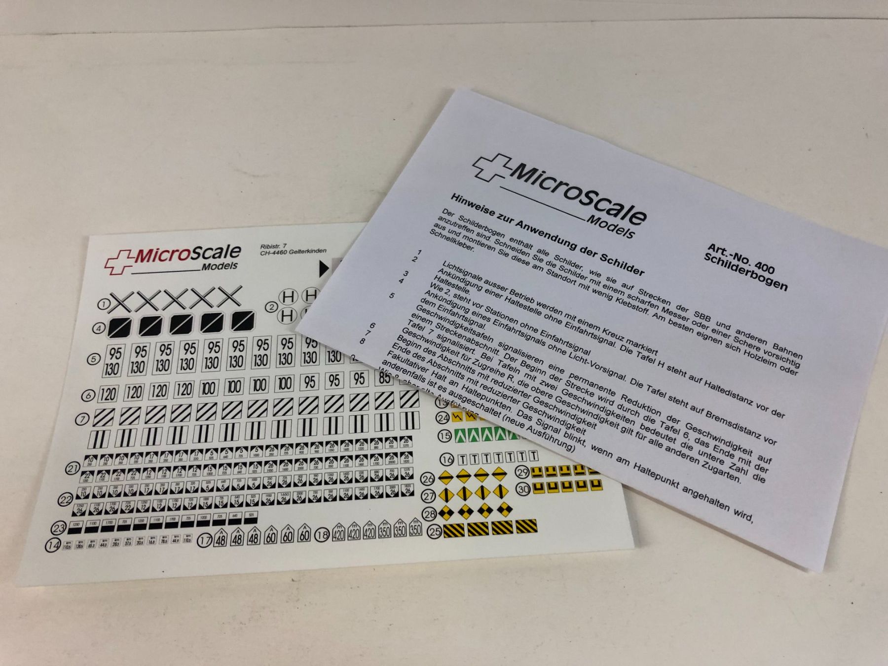 Märklin Modellini di ferrovie: MicroScale H0 400 Schilderbogen – Nuovo e nell'imballaggio originale da Rodersdorf venduto da Joerg11 1
