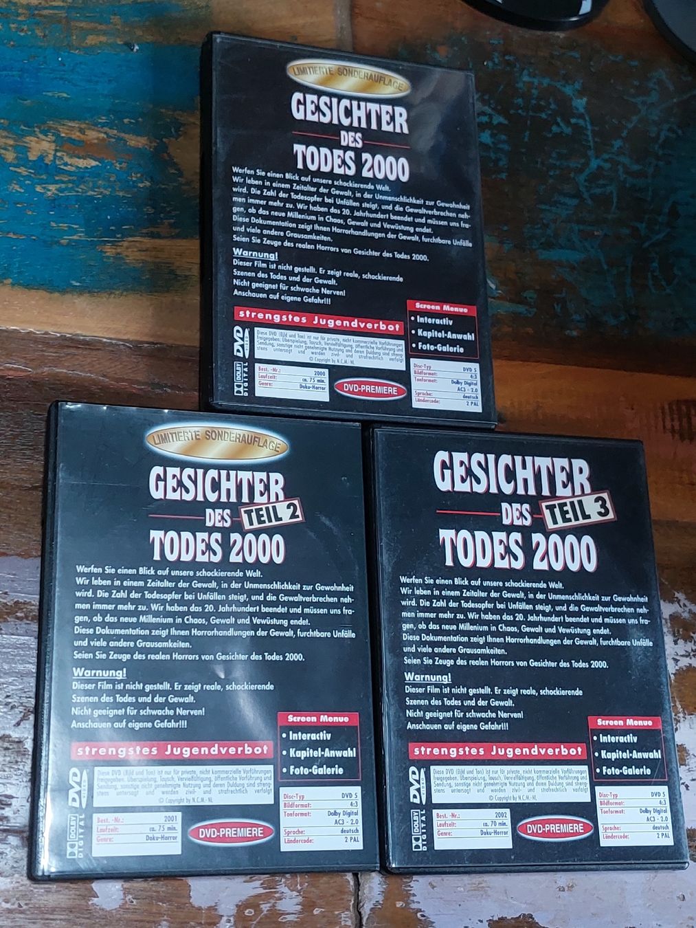 Alle DVDs: Gesichter Des Todes 2000, 3 DVD Shockumentary kompl. Mondo – Gebraucht aus Winterthur von Belzarek 1